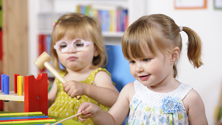 Children playing with toys