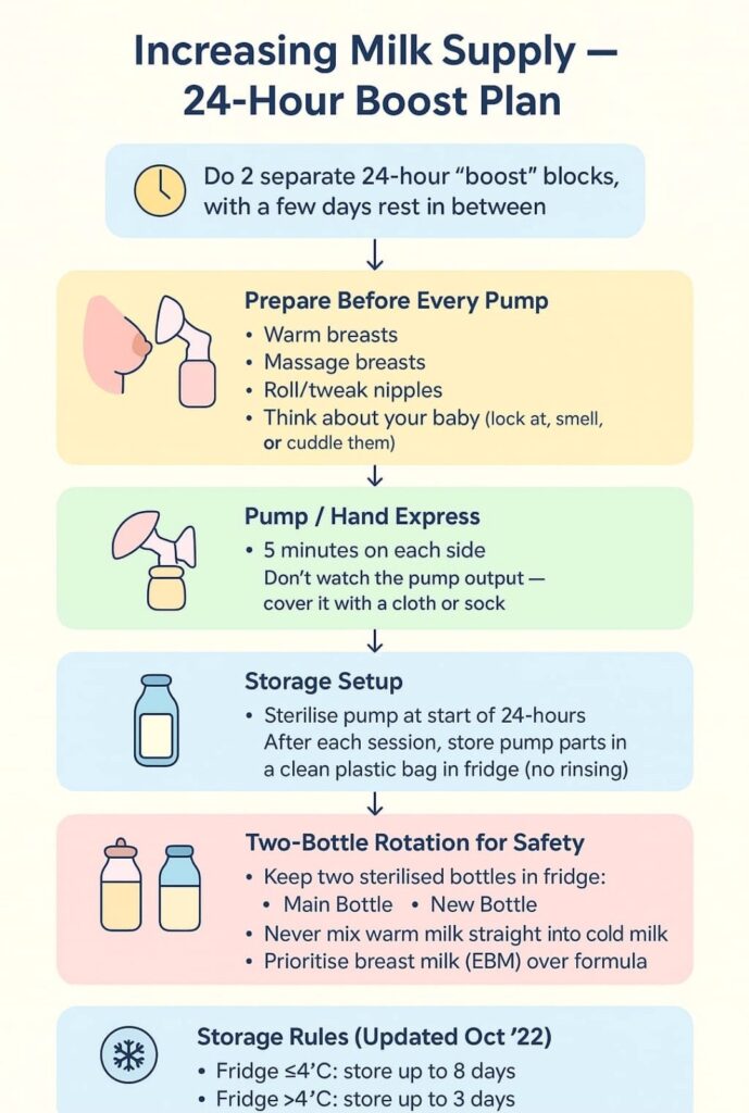 infographic about increasing milk supply