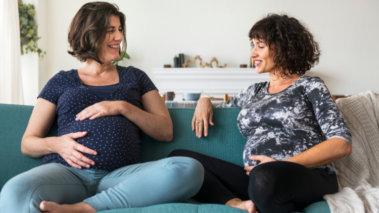 Pregnant support group meet up in a house