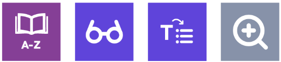 Image of reading aids icons