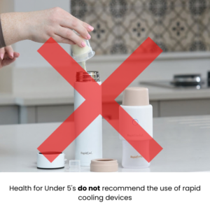 Image of a rapid cooling device with a red cross over it