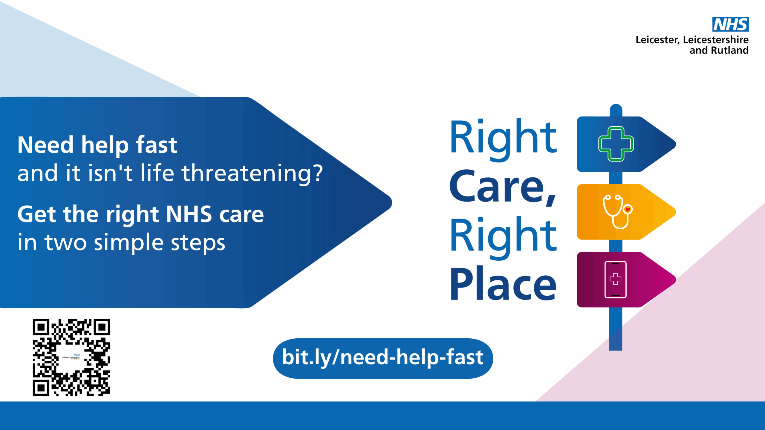 Graphic showing Right Care, Right Place logo