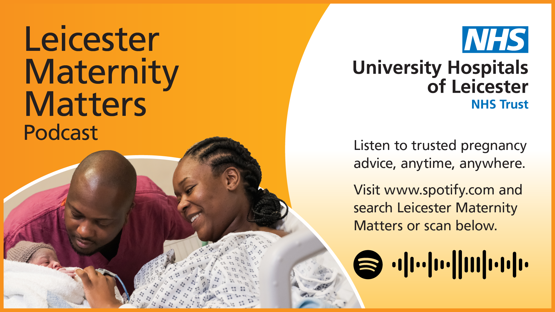 Banner image promoting Leicester Maternity Matters podcast