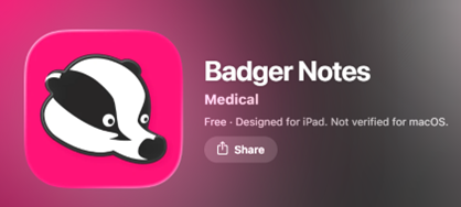 Image of Badger Notes app in the app store