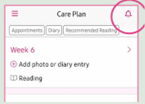 Image showing how to access notifications in the app