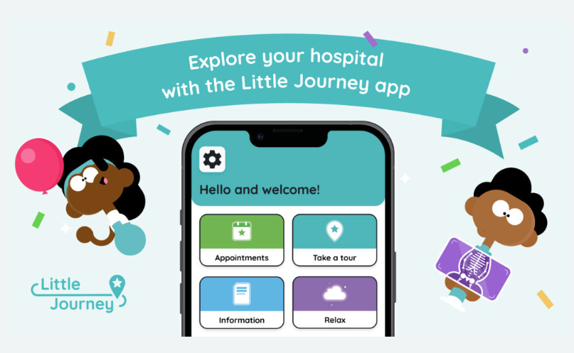 Image showing the front page of the Little Journey app