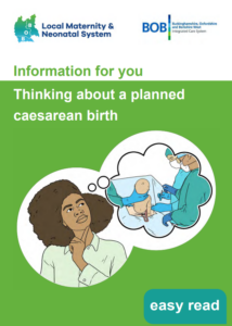 Front cover of east read booklet about planned caesarean births