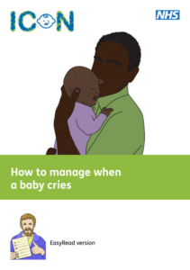 Front page of How to manage when a baby cries easy read leaflet