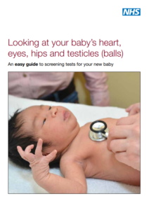 Front cover of Looking at your baby’s heart easy read leaflet