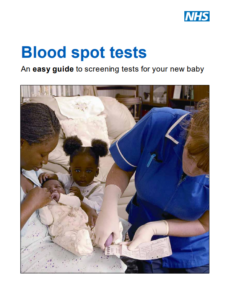 Front cover of Blood spot test easy read leaflet