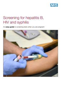 Front page of Screening for hepatitis B, HIV and syphilis easy read leaflet