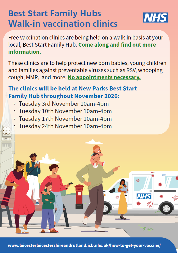Walk in vaccination clinic poster